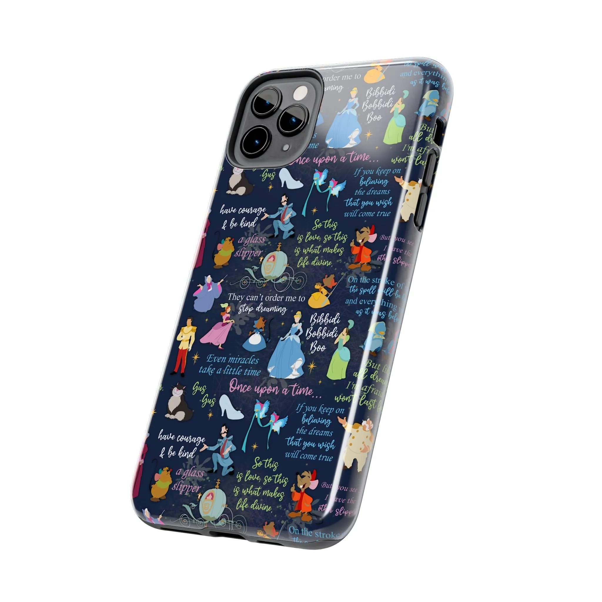 Disney Cinderella Princess Phone Case Disneyland World Magic Kingdom Gift Inspired Fan Art Iphone Quotes Gus Mice Slipper Fairy Godmother