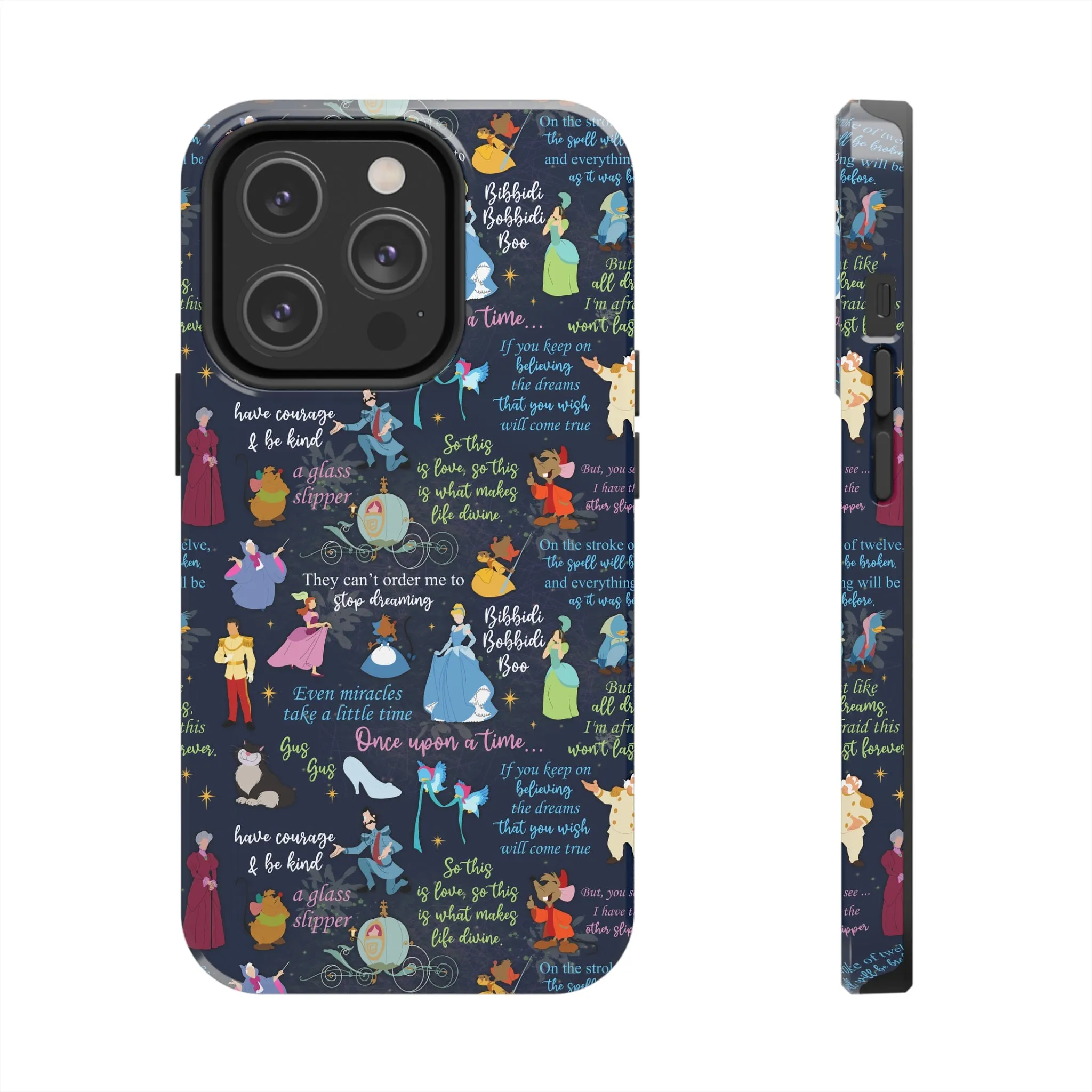 Disney Cinderella Princess Phone Case Disneyland World Magic Kingdom Gift Inspired Fan Art Iphone Quotes Gus Mice Slipper Fairy Godmother