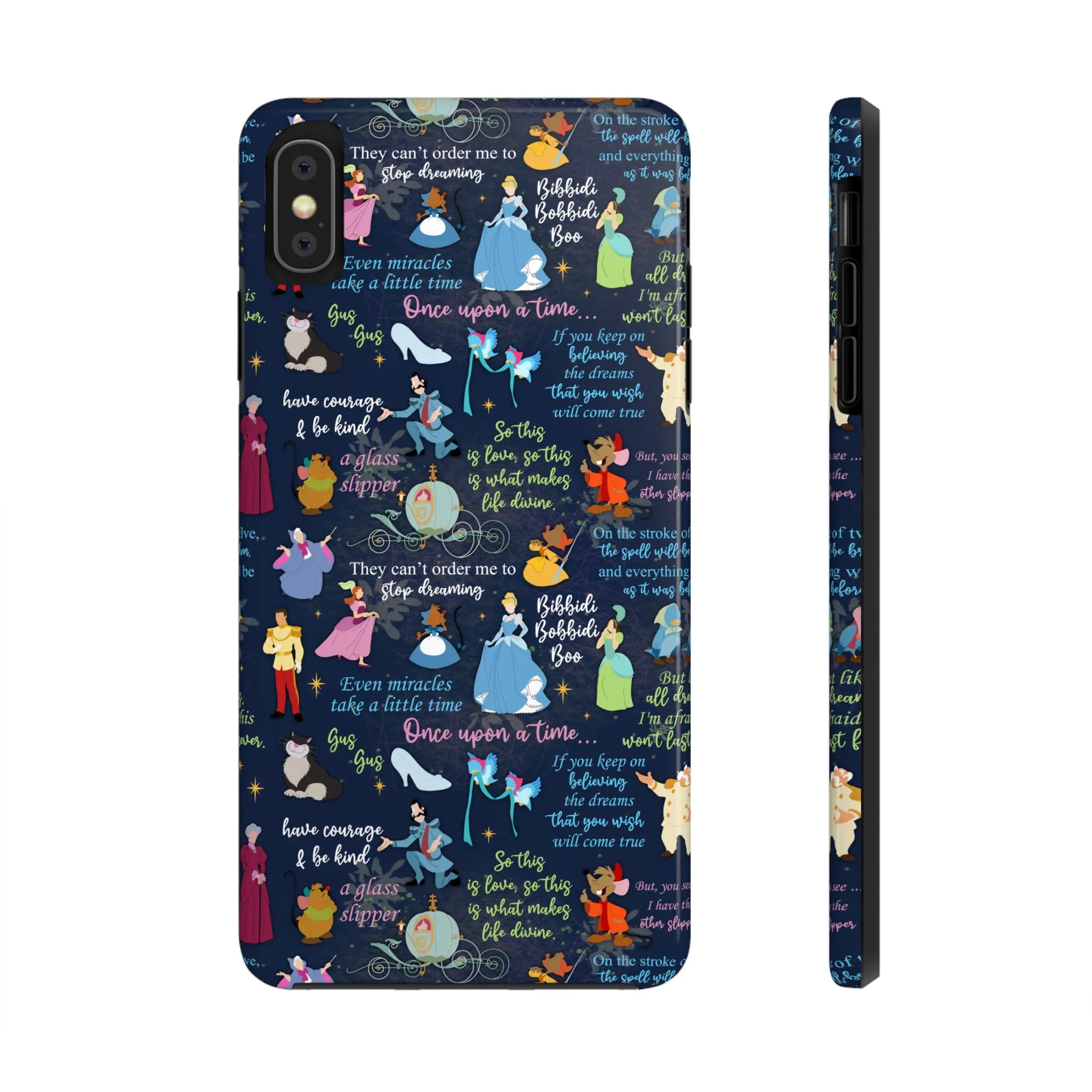 Disney Cinderella Princess Phone Case Disneyland World Magic Kingdom Gift Inspired Fan Art Iphone Quotes Gus Mice Slipper Fairy Godmother