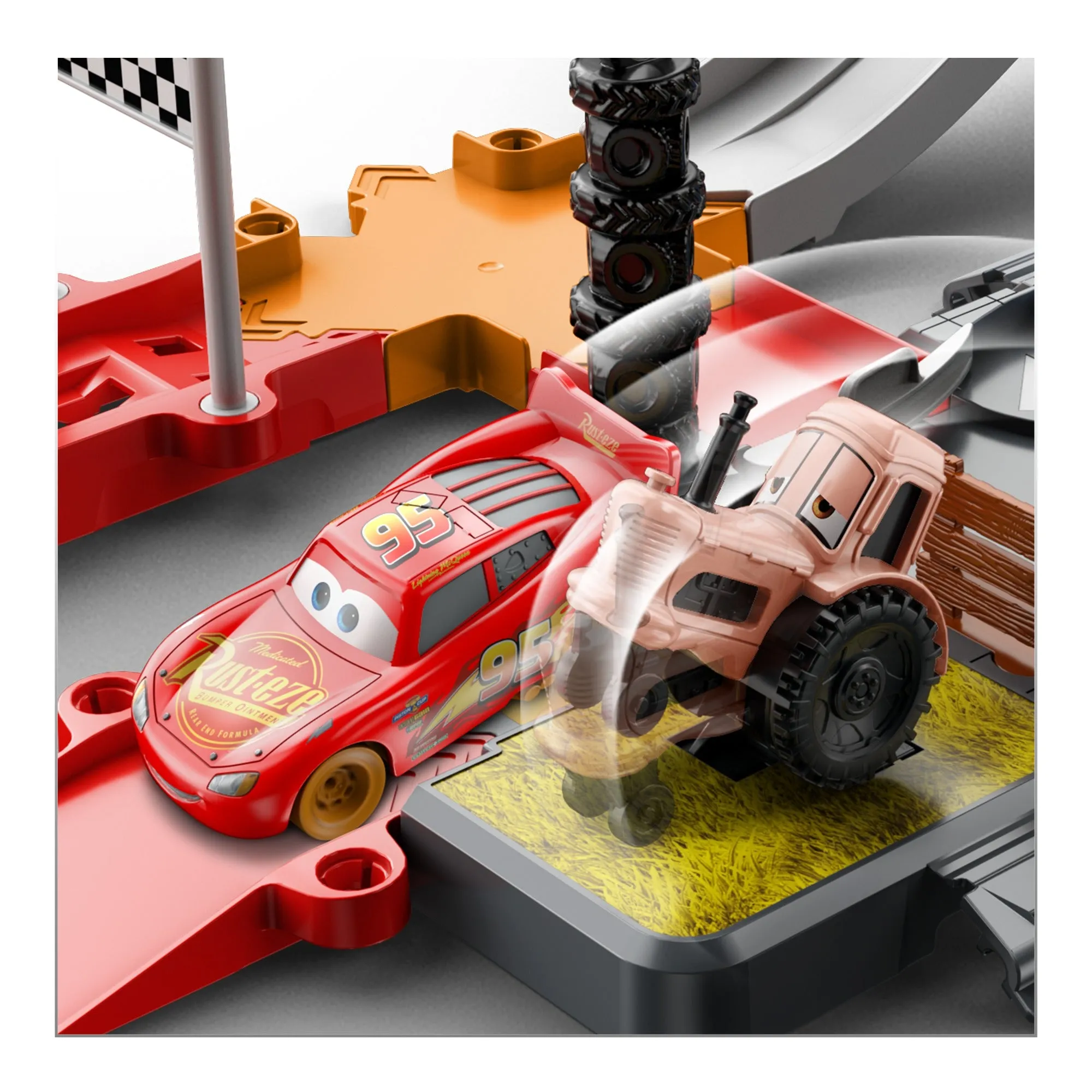 Disney Pixar Cars Race & Go Playset with Storage Tub