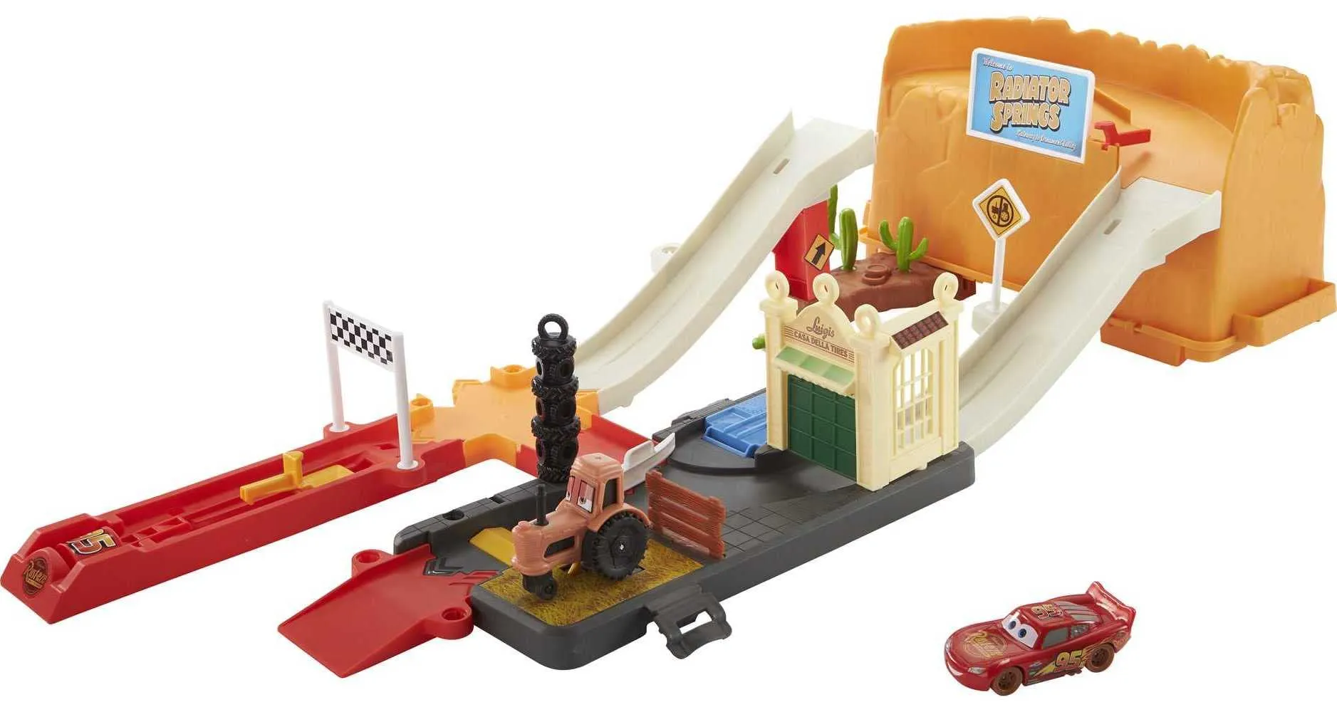 Disney Pixar Cars Race & Go Playset with Storage Tub