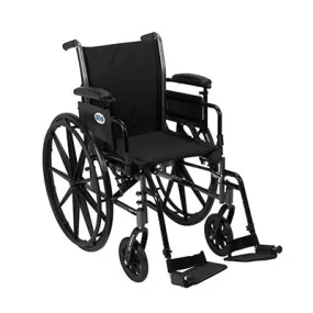 Drive, Cruiser III Light Weight Wheelchair with Flip Back Removable Arms, Adjustable Height Desk Arms, Swing away Footrests, 20"