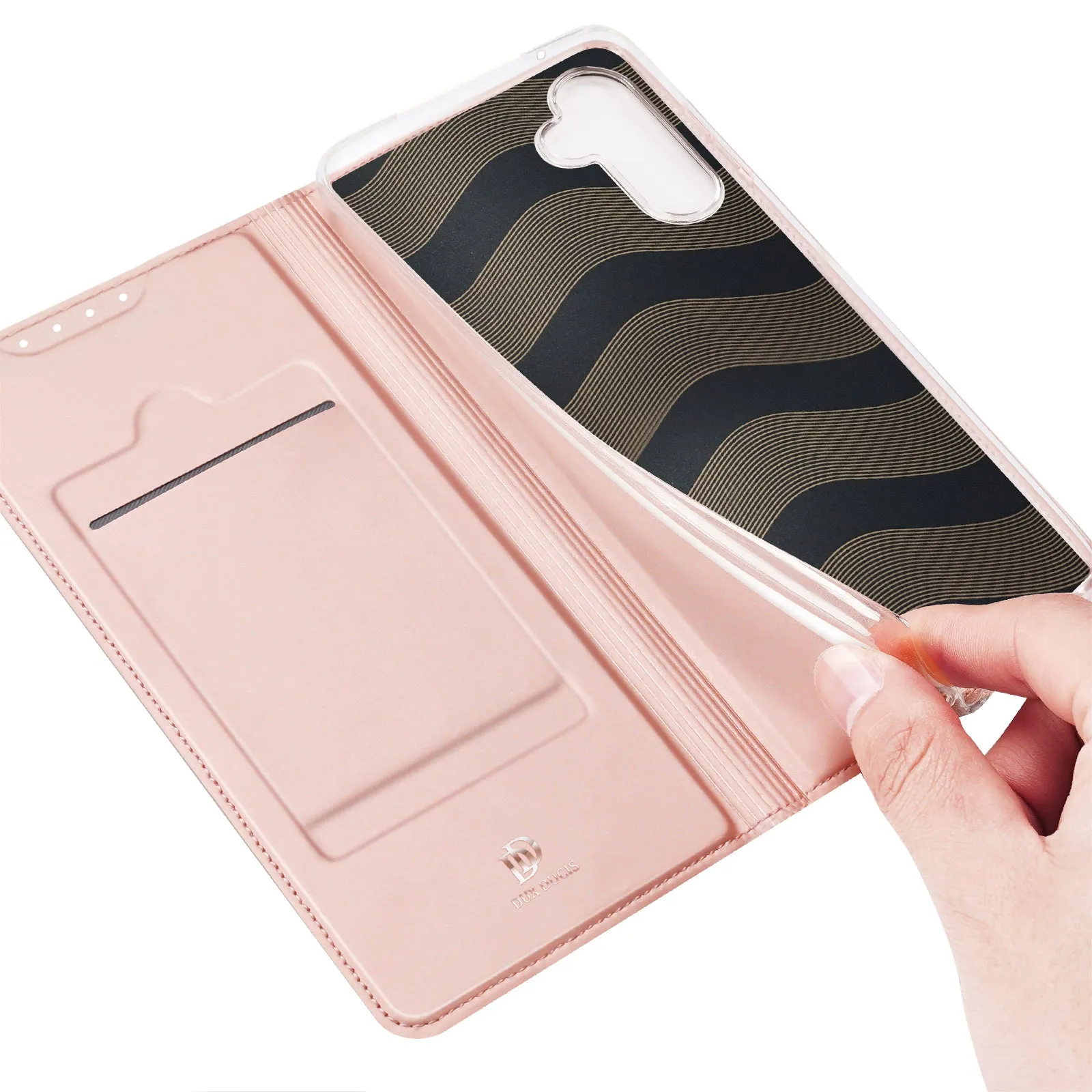 DUX DUCIS Skin Pro Faux Leather Wallet Flip Case for Samsung Galaxy A34 5G - Rose Gold