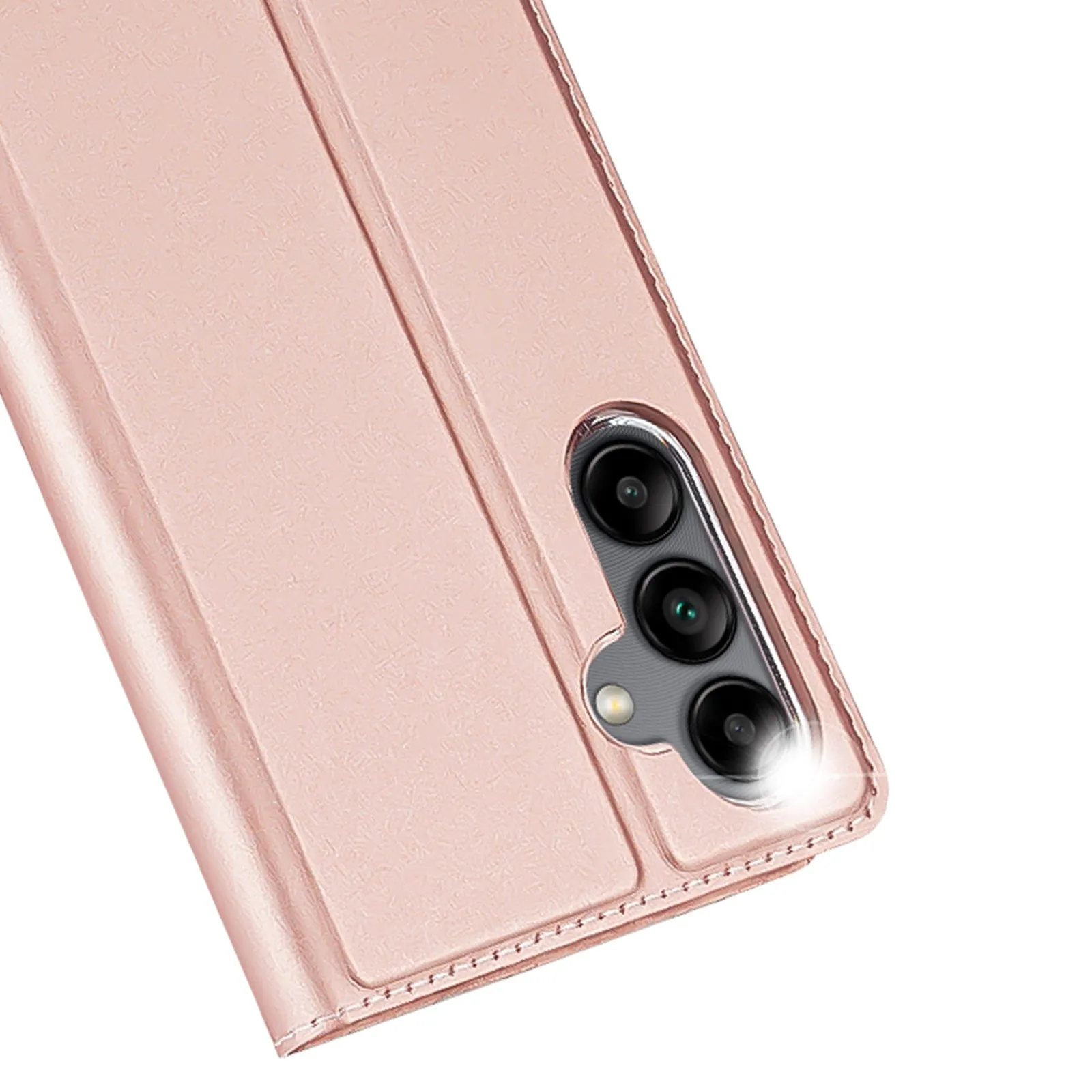 DUX DUCIS Skin Pro Faux Leather Wallet Flip Case for Samsung Galaxy A34 5G - Rose Gold