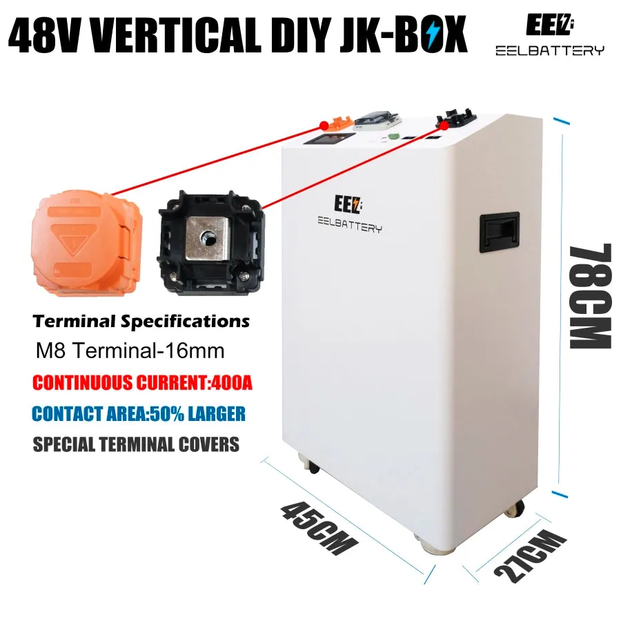 EEL 48V 16S DIY 280 Vertical DIY Battery Box Kits with JK Inverter BMS and Wheels EU Stock Pre-sale