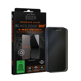 Eiger Mountain Black Privacy EDGE 360 Screen Protector for iPhone 16 Plus/15 Plus/14 Pro Max