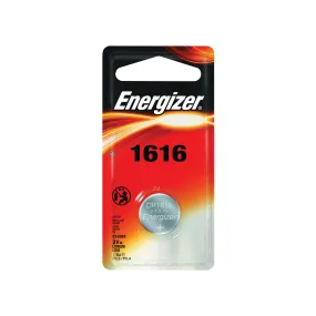 Energizer ECR1616BP Coin Cell Battery, 3 V Battery, 60 mAh, CR1616 Battery, Lithium, Manganese Dioxide