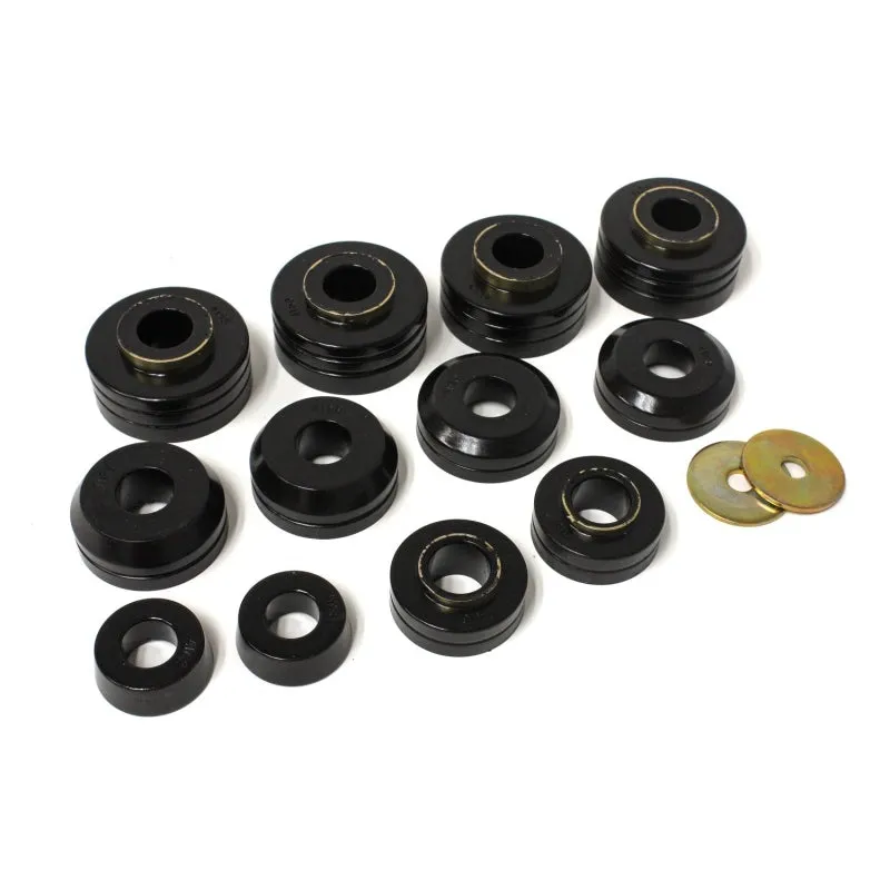 Energy Suspension Hyper-Flex Body Mount Bushing - Black / Cadmium - Ford Fullsize Truck 1965-79