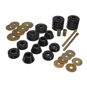 Energy Suspension Hyper-Flex Body Mount Bushing - Black / Cadmium - GM Fullsize Truck 1967-72 3-4107G