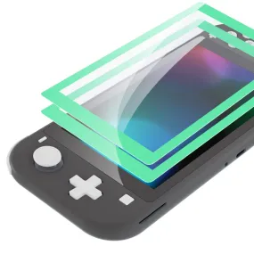 eXtremeRate 2 Pack Mint Green Border Transparent HD Saver Protector Film, Tempered Glass Screen Protector for Nintendo Switch Lite [Anti-Scratch, Anti-Fingerprint, Shatterproof, Bubble-Free] - HL714