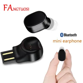 FANGTUOSI USB charge Bluetooth Earphone Wireless Headset Mini Earbuds Handsfree Bluetooth Earpiece with Mic for iPhone xiaomi