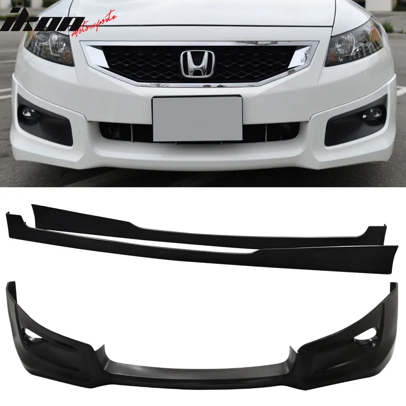 Fits 08-12 Accord 2D HFP Front Bumper Lip Side Skirts Vents