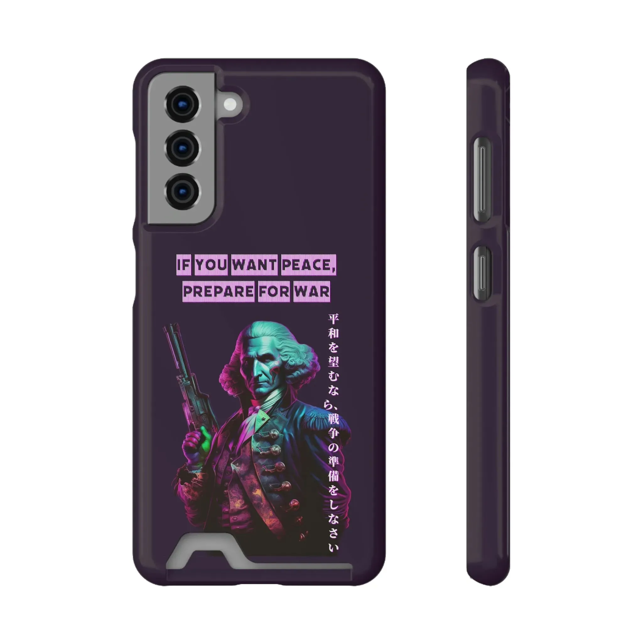 George Washington "Warrior" Synthwave Phone Case and Card Holder