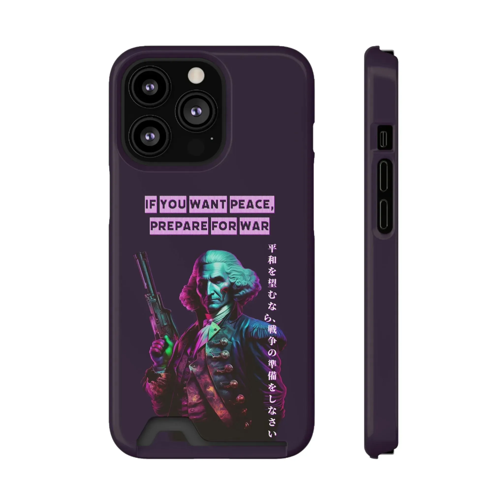 George Washington "Warrior" Synthwave Phone Case and Card Holder