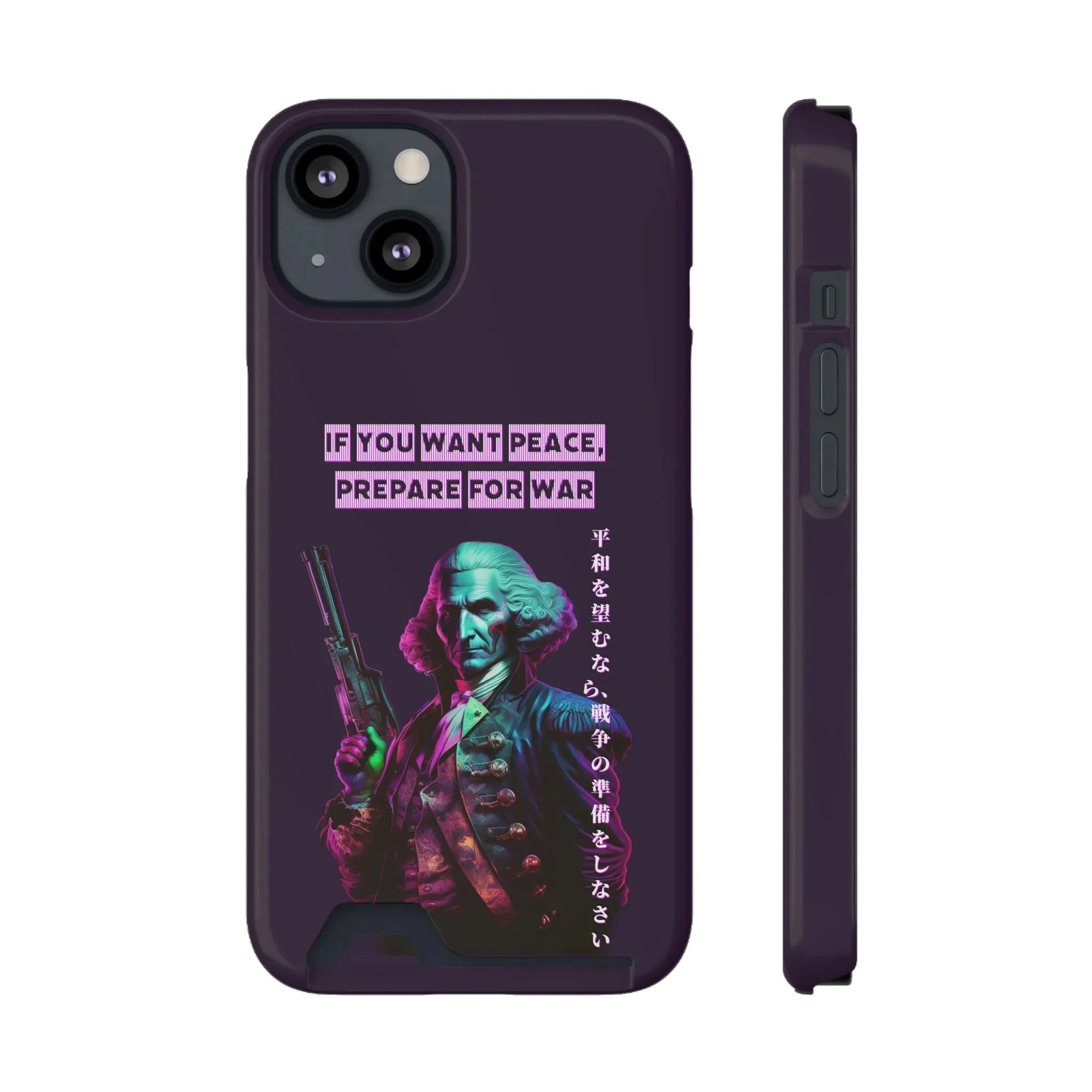 George Washington "Warrior" Synthwave Phone Case and Card Holder