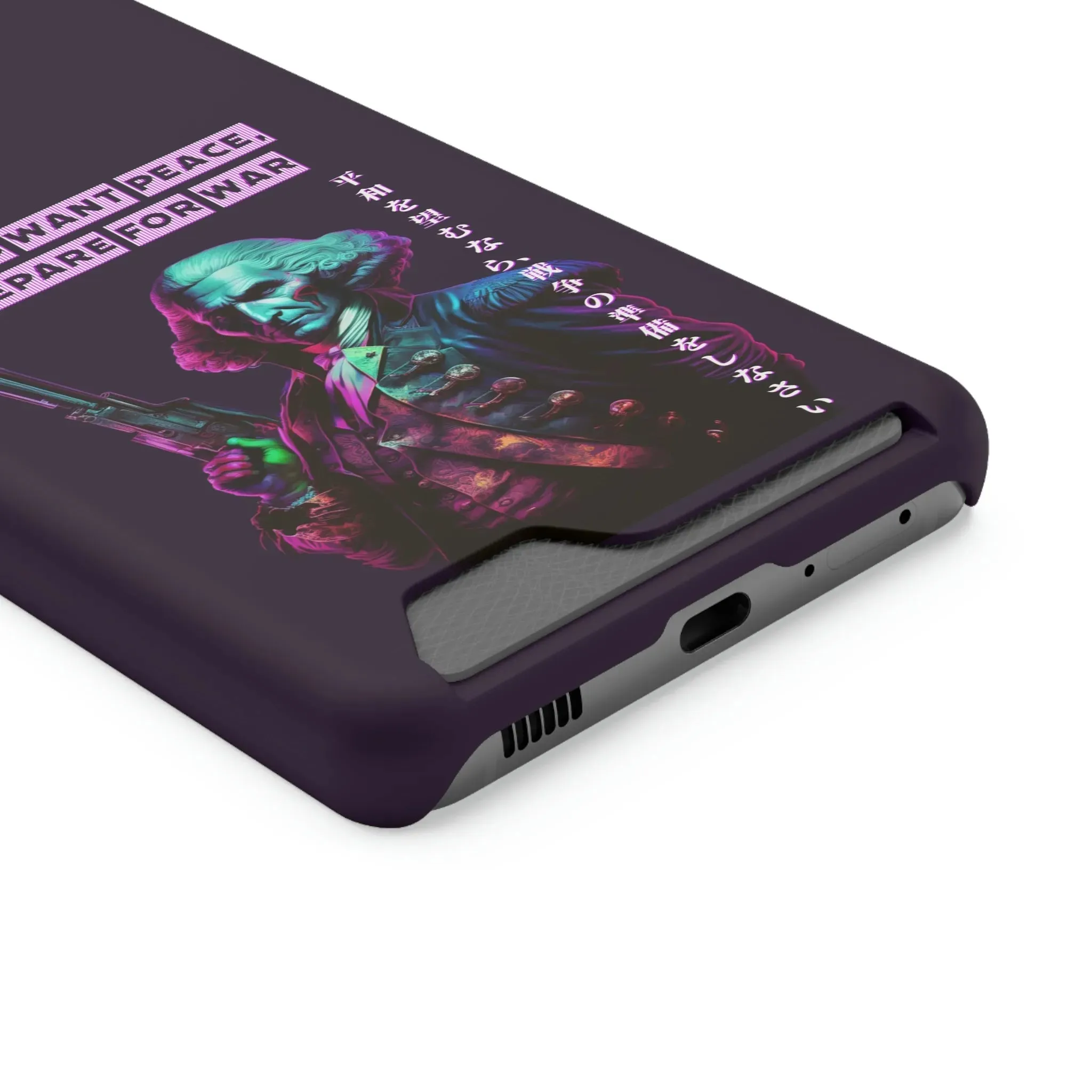 George Washington "Warrior" Synthwave Phone Case and Card Holder