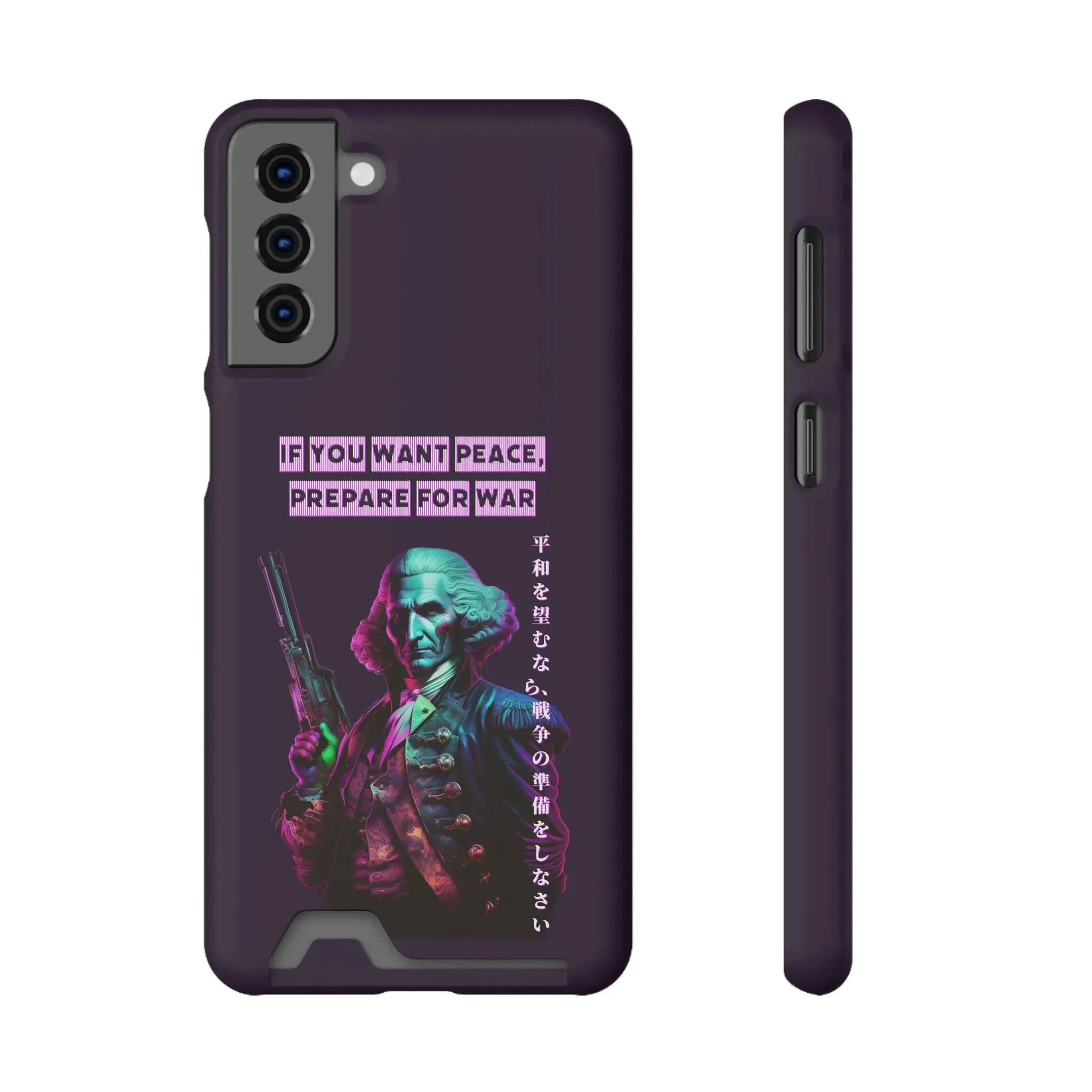 George Washington "Warrior" Synthwave Phone Case and Card Holder