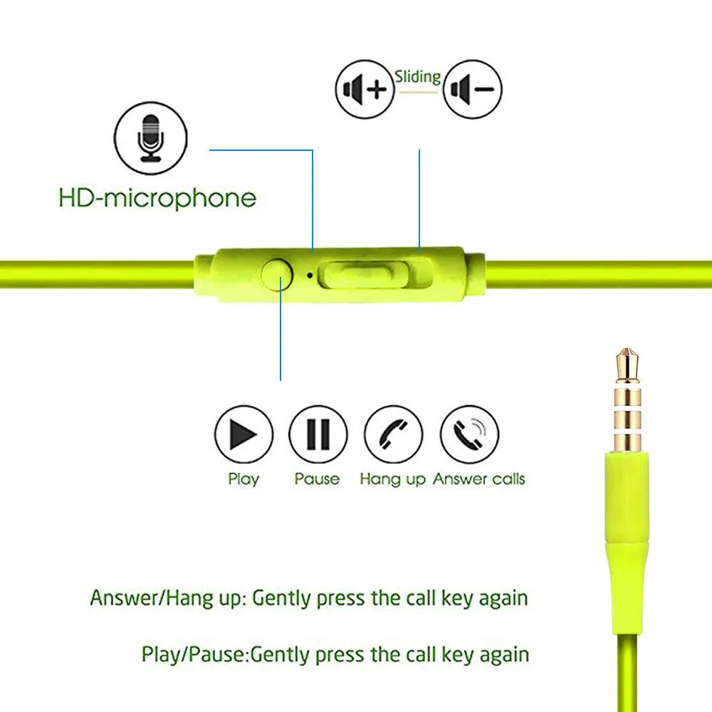 Hands-free Stereo Earbud Headphones Earphones With Microphone Playback Control by Modes