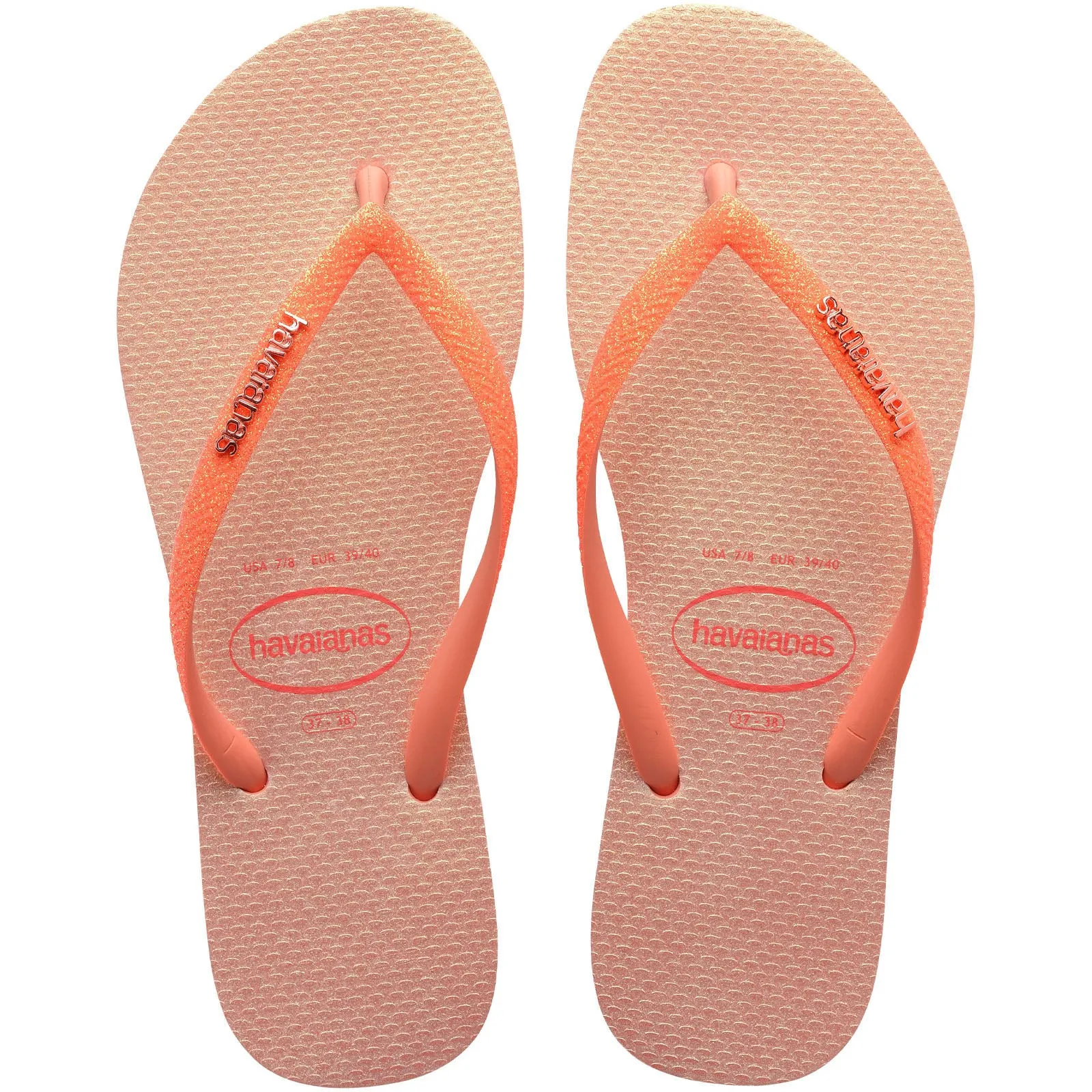 Havaianas Kids Square Glitter Neon Flip Flops