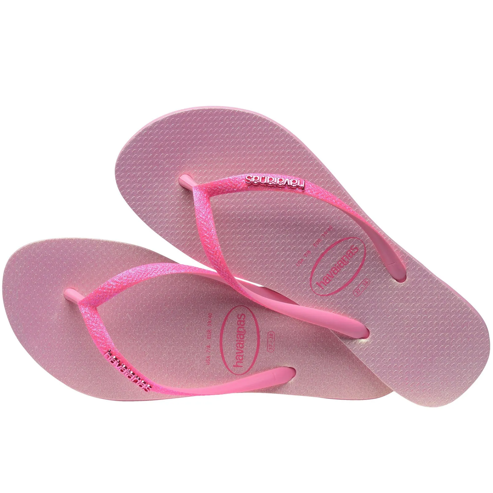 Havaianas Kids Square Glitter Neon Flip Flops