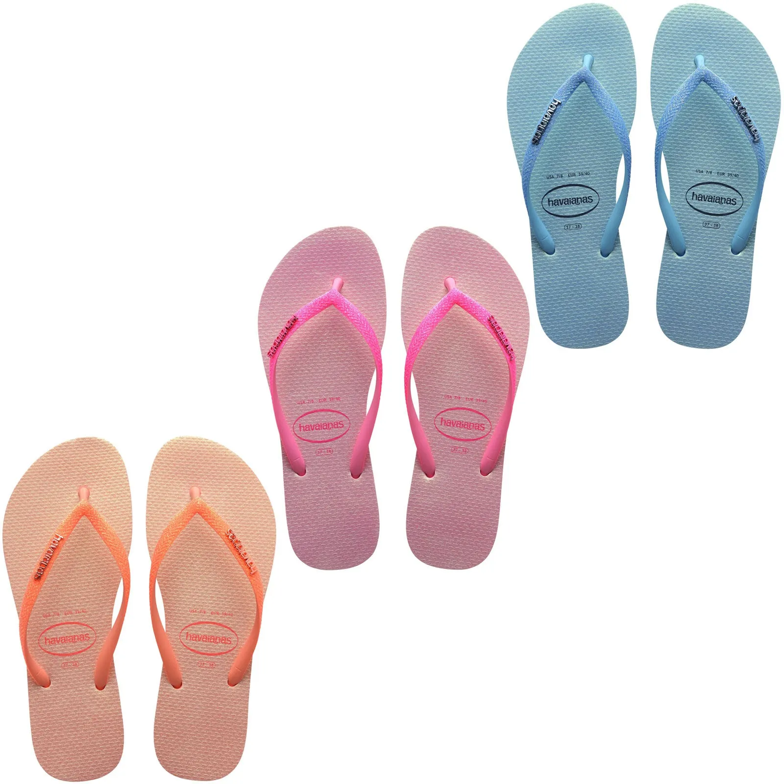 Havaianas Kids Square Glitter Neon Flip Flops