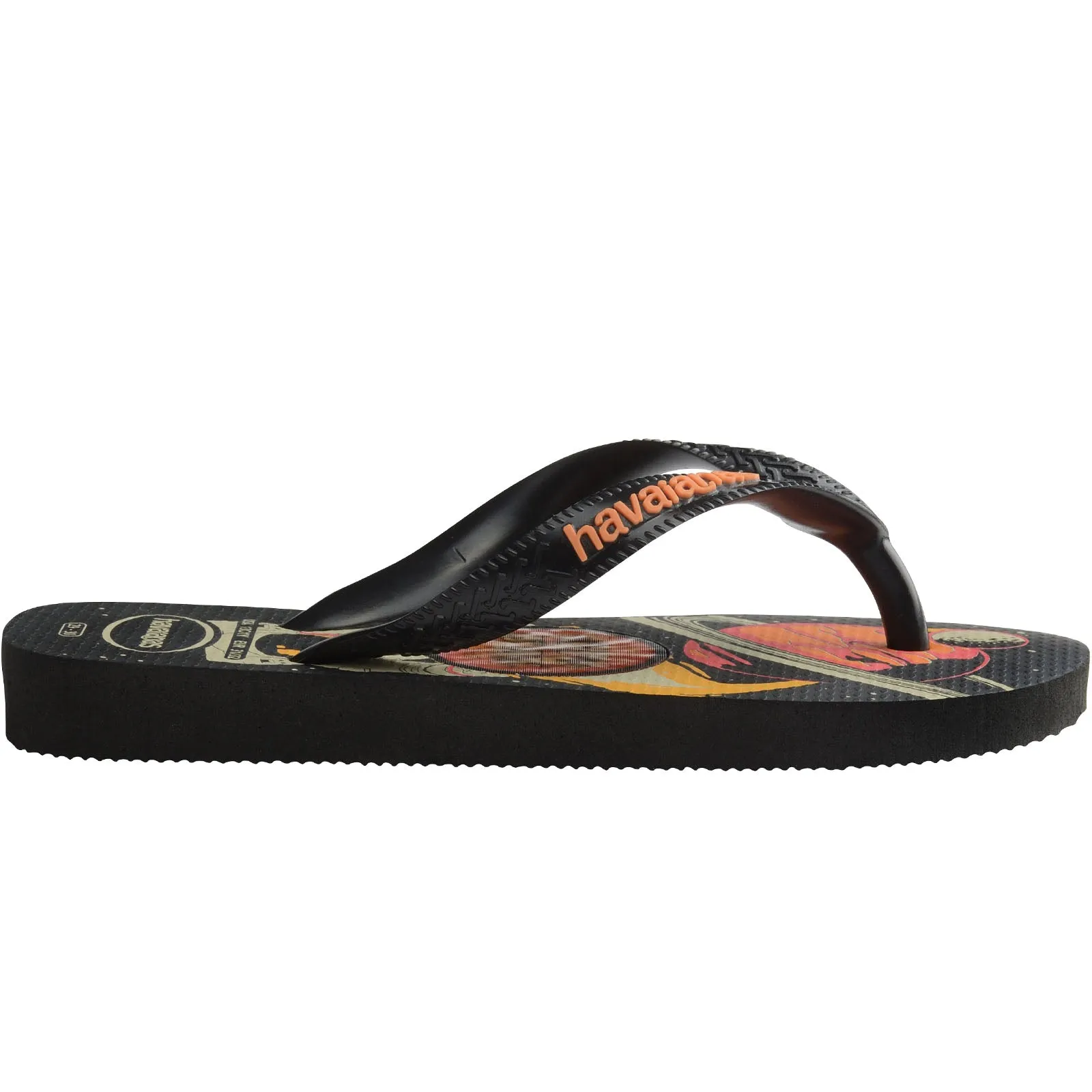 Havaianas Kids Top Holographic Graphic Flip Flops - Black