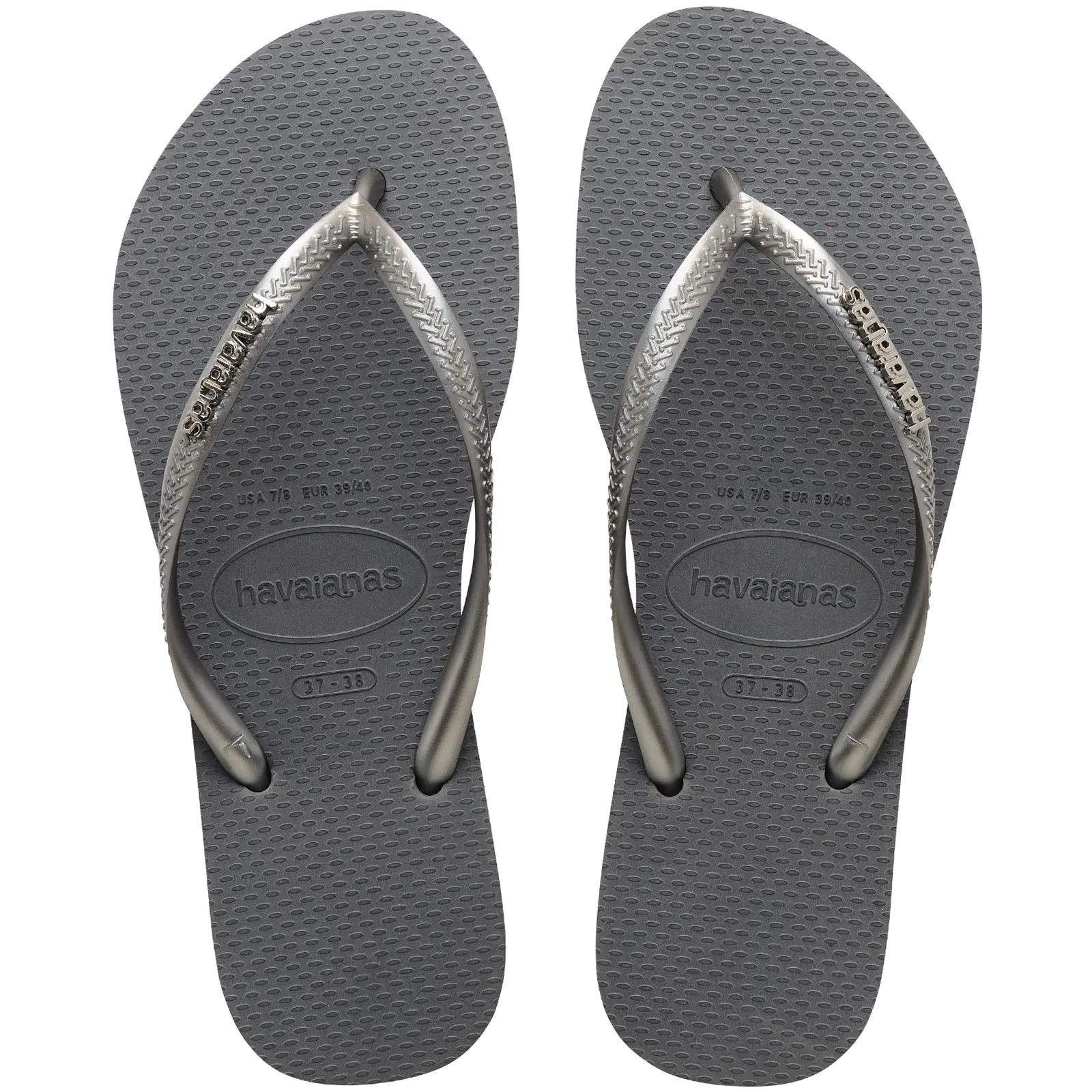 Havaianas Slim Logo Metallic Flip Flops