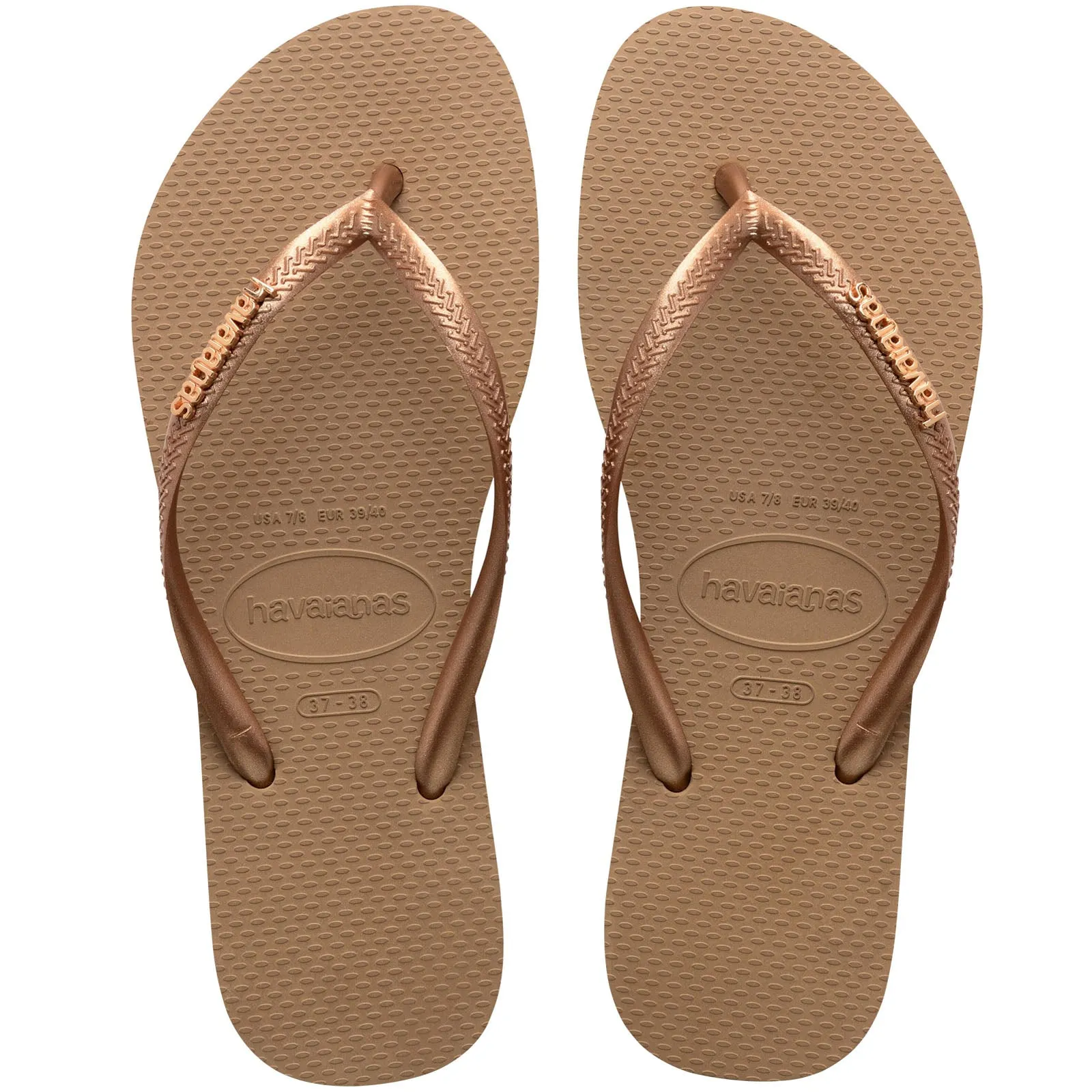 Havaianas Slim Logo Metallic Flip Flops