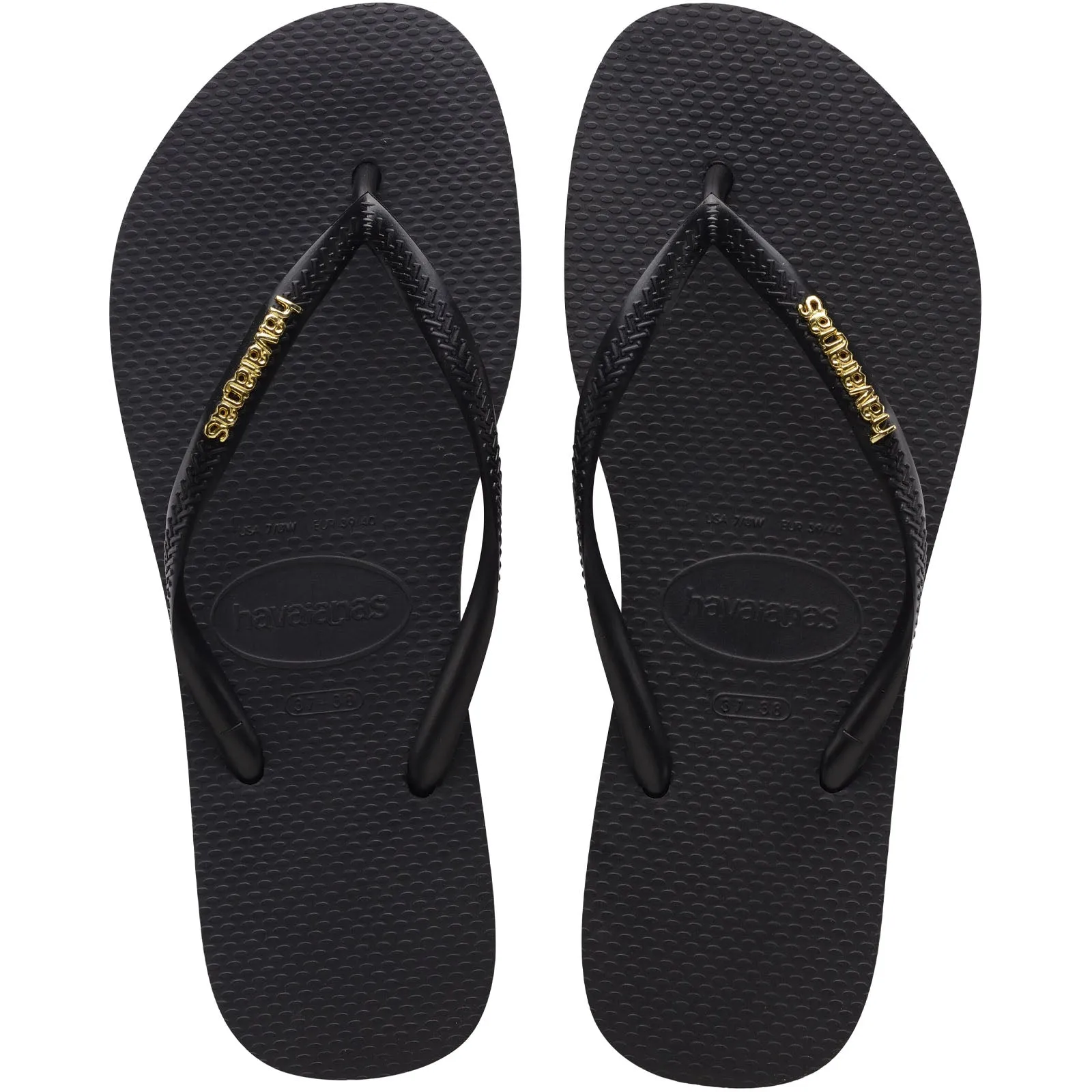 Havaianas Slim Logo Metallic Flip Flops