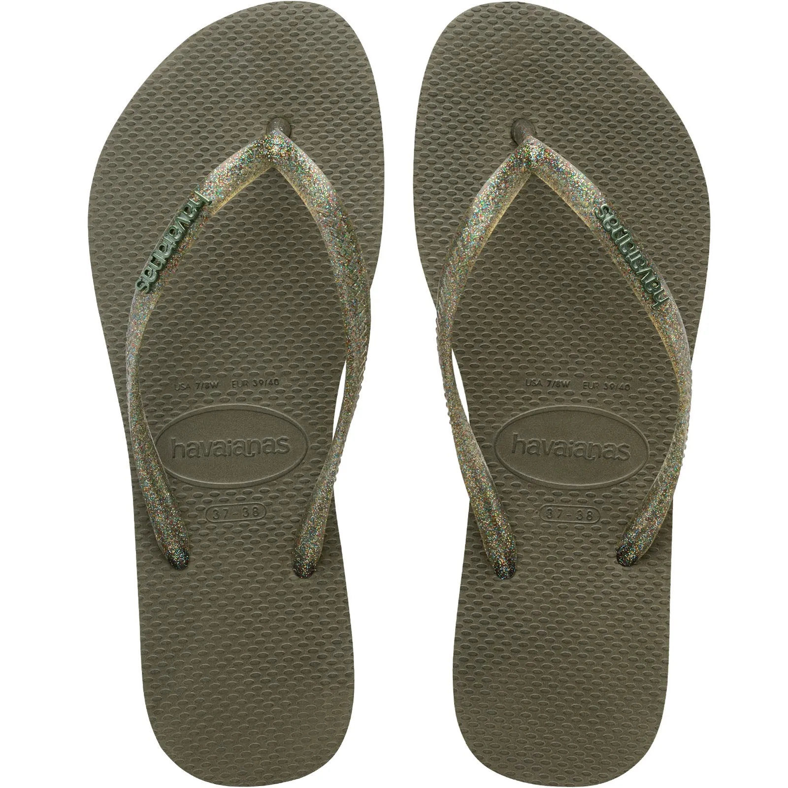 Havaianas Slim Logo Metallic Flip Flops