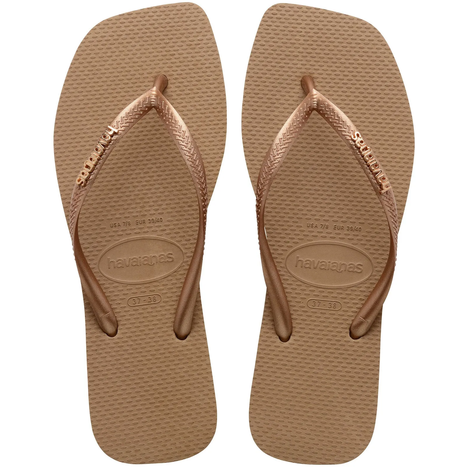 Havaianas Square Logo Metallic Flip Flops