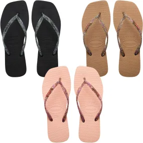 Havaianas Square Logo Metallic Flip Flops