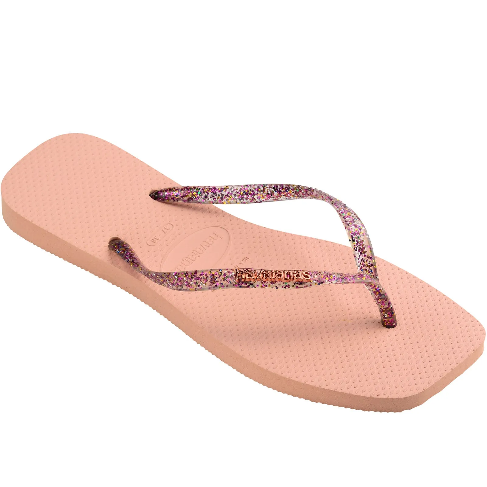 Havaianas Square Logo Metallic Flip Flops