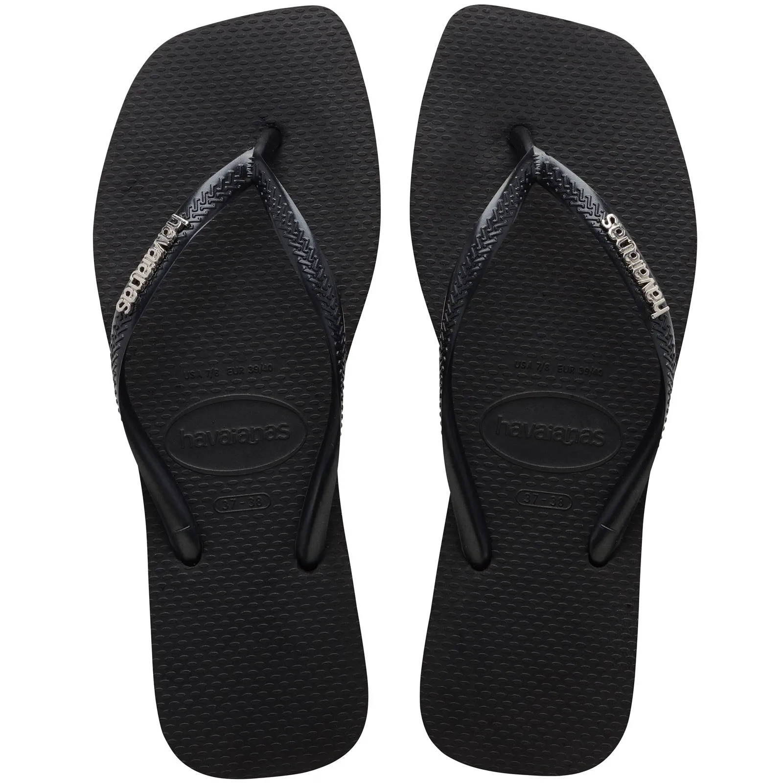 Havaianas Square Logo Metallic Flip Flops