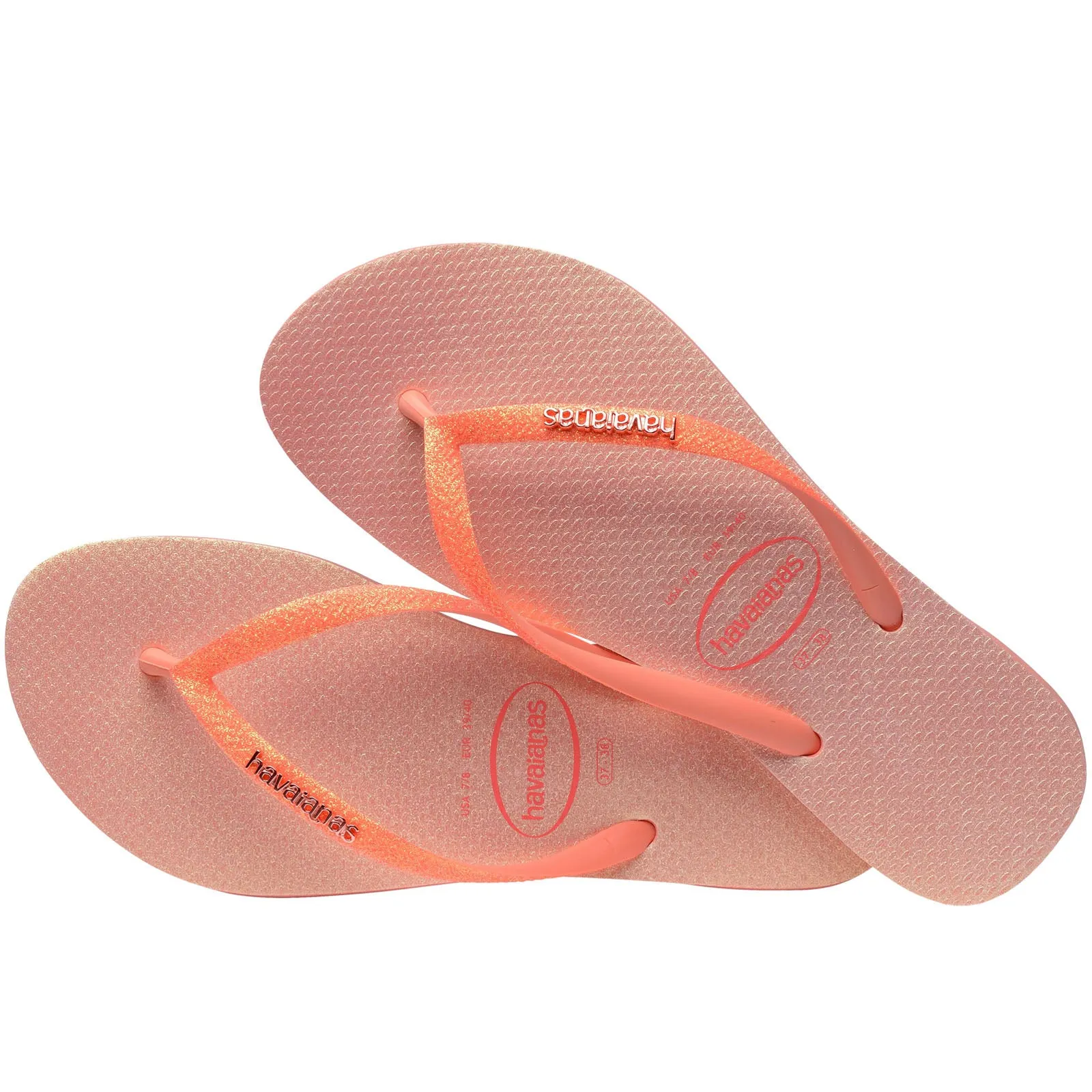 Havaianas Womens Square Glitter Neon Flip Flops