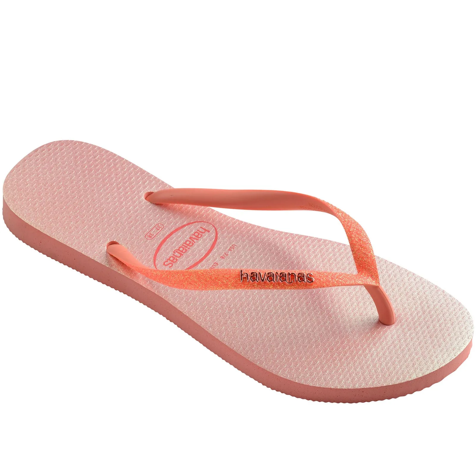 Havaianas Womens Square Glitter Neon Flip Flops