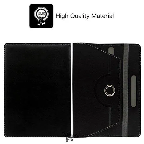 Hello Zone Exclusive 360° Rotating 7" Inch Flip Case Cover Book Cover for Micromax Canvas Tab P701 -Black