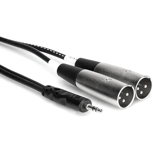 Hosa CYX402M Stereo Miniphone 3.5mm Male To Two XLR Male Y-Cable, 6.6'