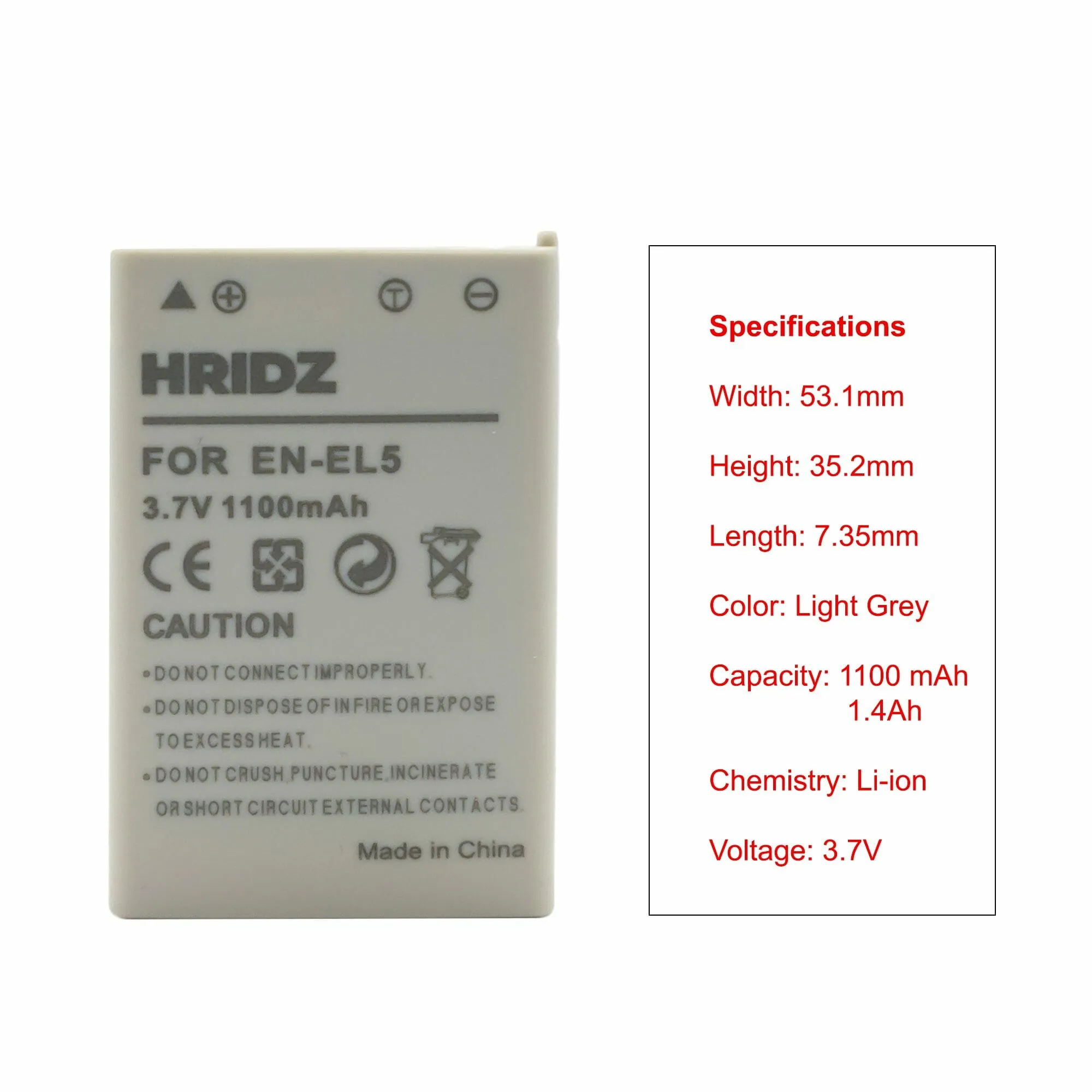 HRIDZ EN-EL5 Battery for Nikon Coolpix 3700 4200 5200 5900 7900 E3700 P5000