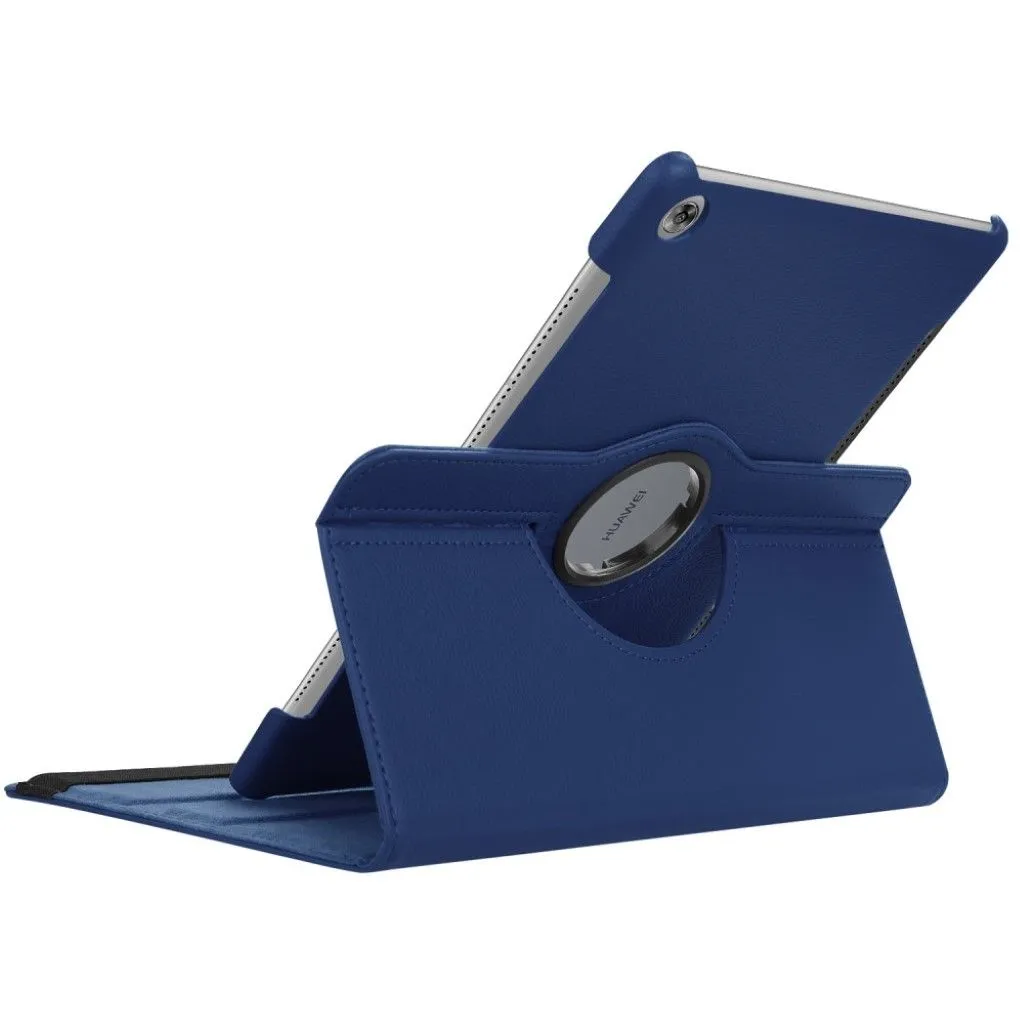 Huawei MediaPad M5 10 litchi grain leather flip case - Dark Blue