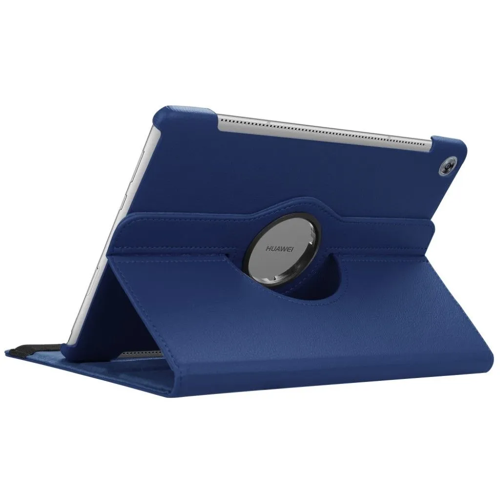 Huawei MediaPad M5 10 litchi grain leather flip case - Dark Blue