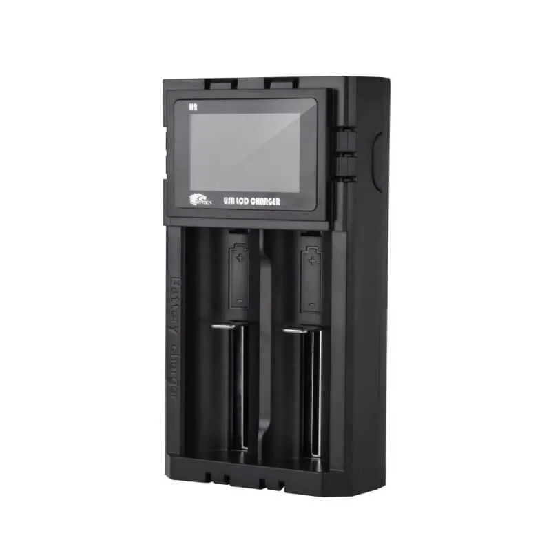 IMREN H2 Dual-Slot Universal Rechargeable Li-ion Battery Charger with LCD Screen Display