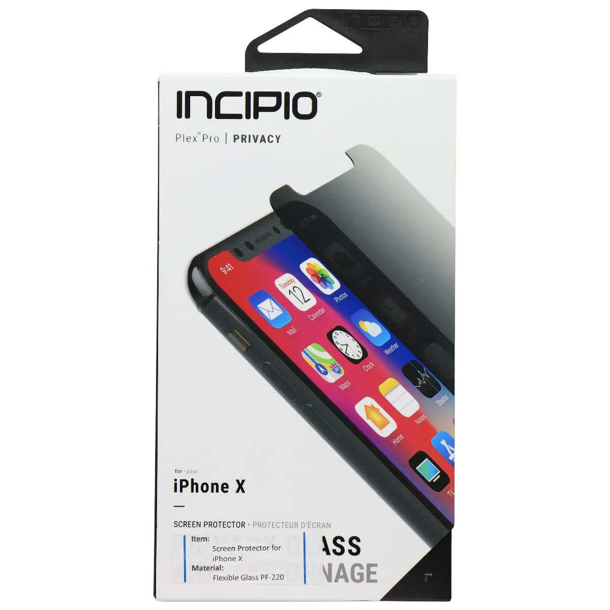 Incipio Plex Pro Privacy Series Screen Protector for iPhone X - Clear