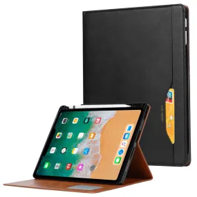 iPad Mini 6 (2021) wallet design leather flip case with pen slot - Black