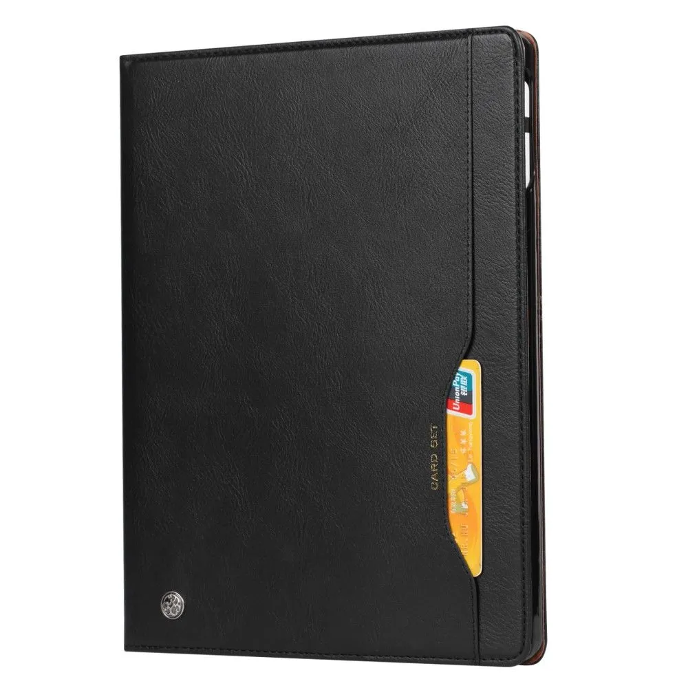 iPad Mini 6 (2021) wallet design leather flip case with pen slot - Black