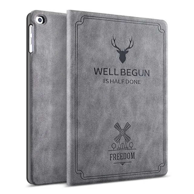 iPad Mini Case, GOLP Retro Deer Pattern PU Leather