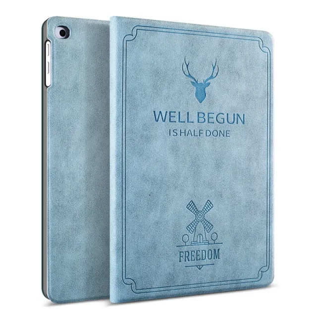 iPad Mini Case, GOLP Retro Deer Pattern PU Leather