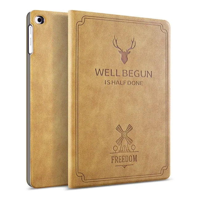 iPad Mini Case, GOLP Retro Deer Pattern PU Leather