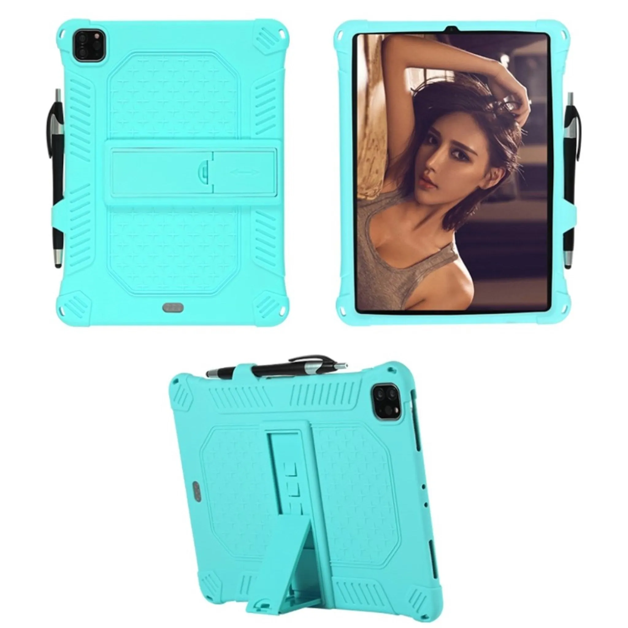 iPad Pro 11 inch (2020) / (2018) solid theme leather flip case - Cyan