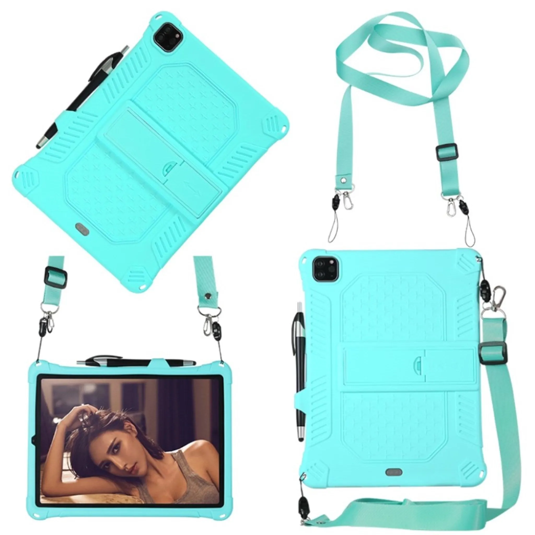 iPad Pro 11 inch (2020) / (2018) solid theme leather flip case - Cyan